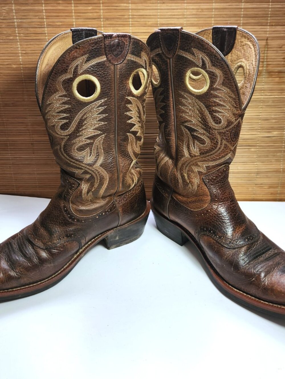 Ariat Quickdraw Western Boots Mens 12EE Wide Square Toe Brown Leather 10002227 - Picture 10 of 16